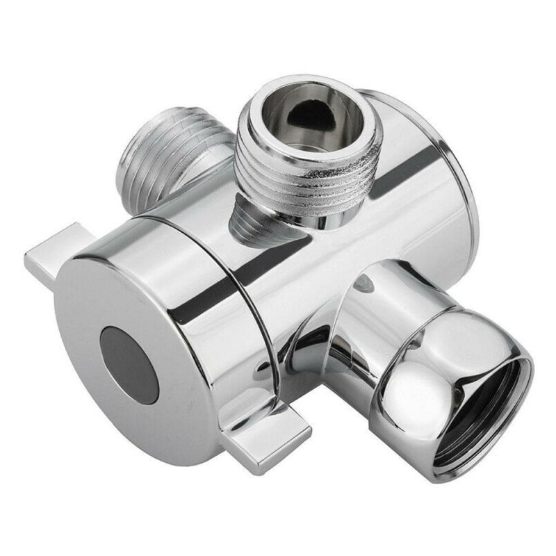 Adaptateur en T à 3 voies de 1/2 pouce pour pommeau de douche de bain, robinet de dérivation monté sur bras