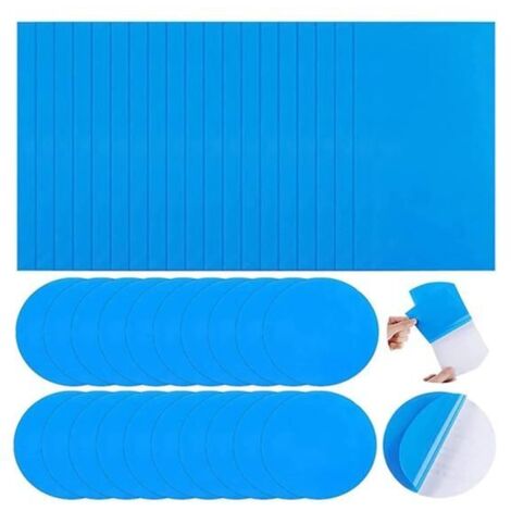 40 Pièces Rustine Piscine - Kit de Réparation avec Patchs Auto-Adhésifs PVC pour Liner de Piscine