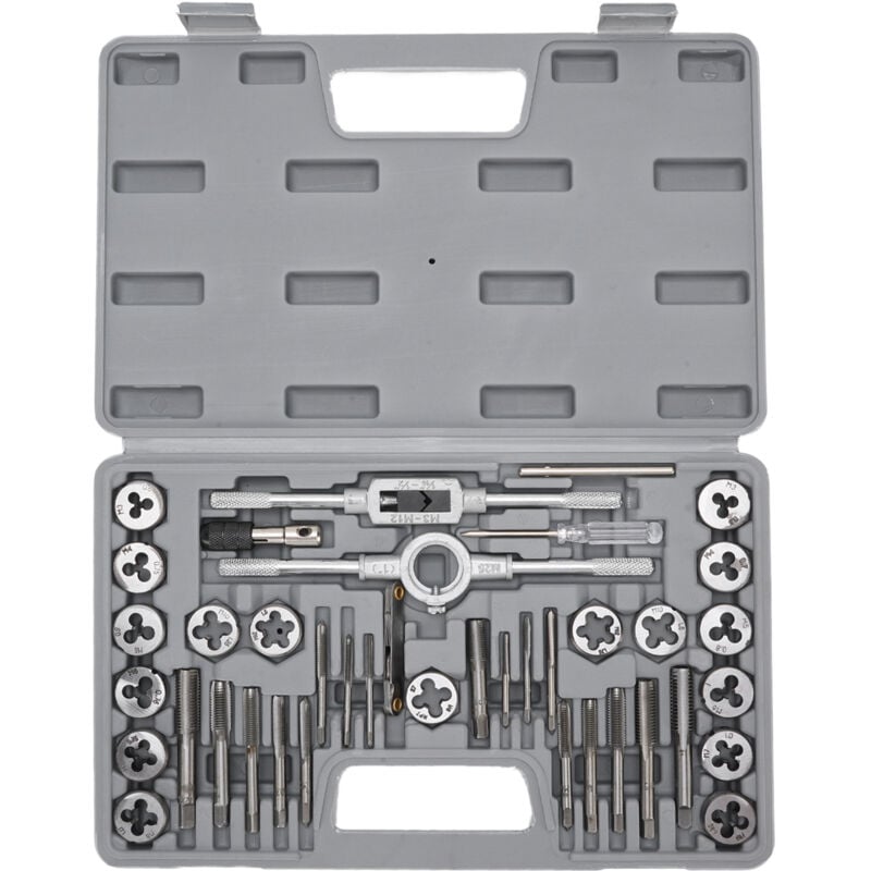 Zoternen - 40 pièces sae Tap and Die Set 4 to 1/2 pouce Alloy Steel unc Cool Unft-Fine npt Threads Tool Kit d'outils