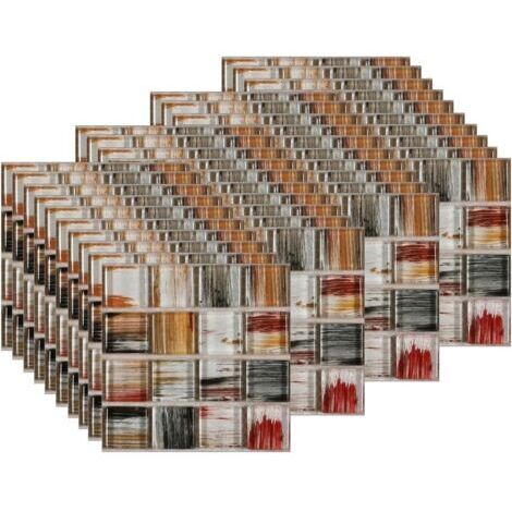 40 Pièces Stickers de carrelage mural, autocollant étanche et auto-adhésif, pour la décoration intérieure,10x10cm