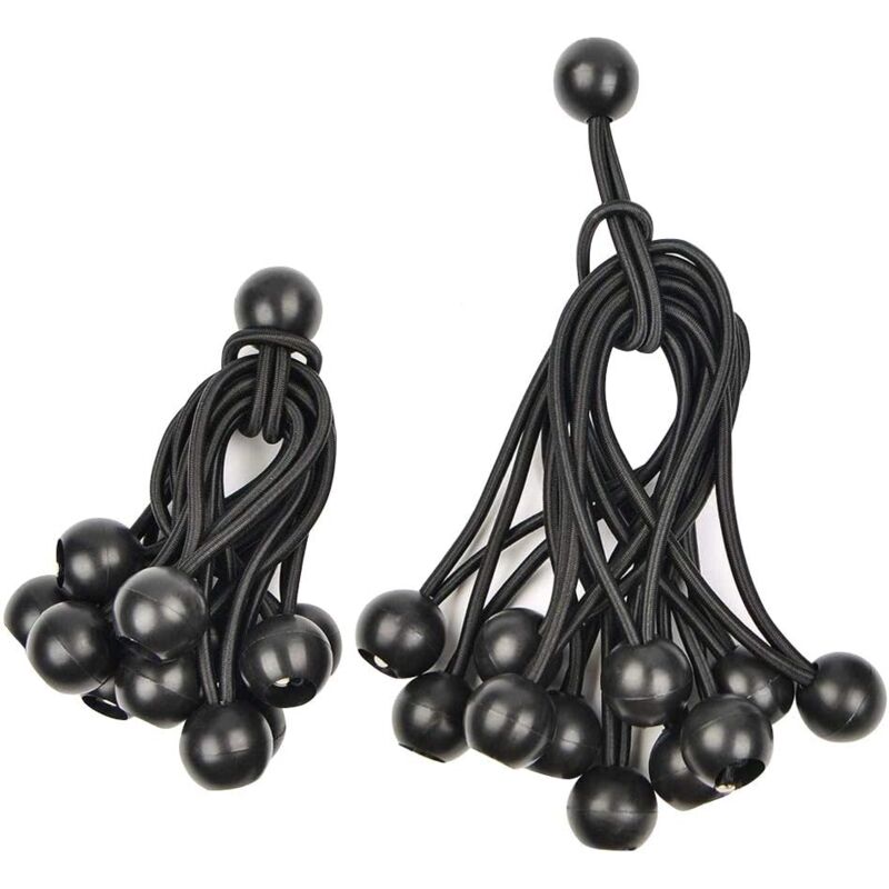 40 Pièces Tendeurs pour Bâche avec Boule, Attaches de Câble, Tendeur Élastique, Tendeur en Caoutchouc, pour Support de Bâche, Bannière, Rideaux