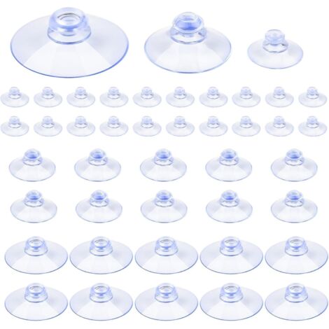 40 pièces ventouses transparentes pour vitres, sans crochet, fixation pour salle de bain, miroirs, tables, verre, 20 mm