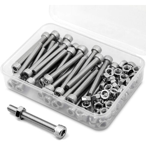 40 piezas de tuerca hexagonal interna combinada para caja de tornillos cilíndricos M5  50 mm con hexágono interno