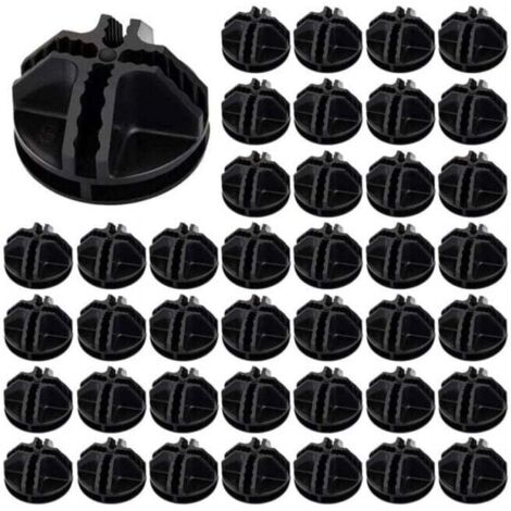 40 piezas (negro) Conectores de cubo de plástico ABS, conectores de gabinete, conectores de armario, cubos de alambre modulares, cubos de rejilla para gabinetes de estantes