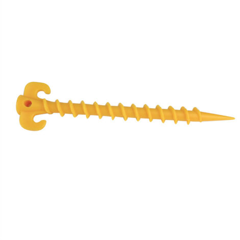 40 piquetas de plástico para carpas, estacas de plástico de 20 cm con ganchos para terrenos duros, piquetas de seguridad para toldos de camping, cubierta de lluvia para jardín (amarillo)