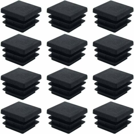 40 quadratische Möbelendkappen, XU, Kunststoff 20 mm, XU, rutschfeste Matte, rechteckige Einsatz-Endkappe, Rohrabdeckung für Stühle und Büros KZQ - KZQ