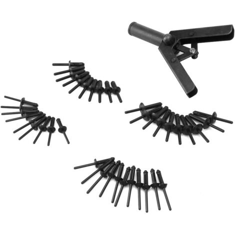 40 rivets de tailles variées, 1 rivet en acier au carbone, design ergonomique, en polyéthylène