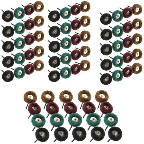 40 Roues De Polissage Abrasif De 25 Mm, Accessoires De Polissage Pour Outils Rotatifs Dremel, Grain 80/150/240/300, Tampon  Rcurer Et Queue En Mt