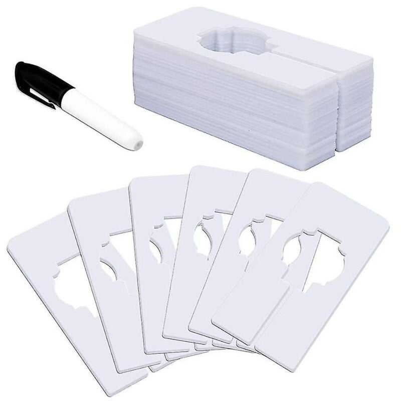 40 séparateurs de placard pour suspendre des vêtements - Séparateurs de taille de vêtements rectangulaires pour racks, séparateurs de placard blancs