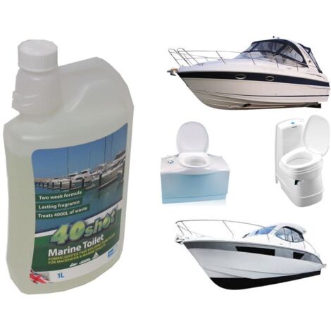 40 Shot Marine Toilet 1 litre - Boat Yacht Barges Macerator Neutral Softener
