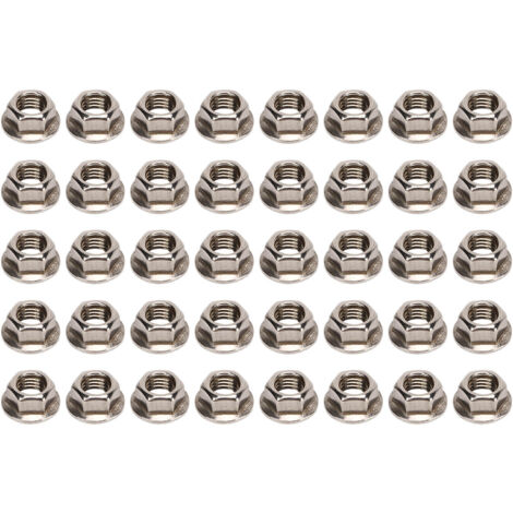 40 Stück M10x1,25 mm Sechskant-Flanschmuttern, Edelstahl, rostbeständig, Feinflanschmuttern-Set.