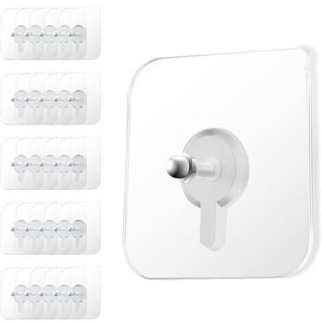 40 Stück selbstklebende Bilderaufhänger ohne Bohren, Wandmontage ohne Bohren, transparente Wandclips zum Aufhängen von Fotos, Kunstwerken und Dekorationen, wasserfest und wiederverwendbar