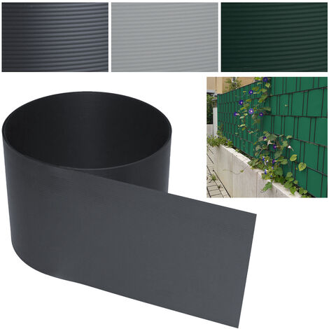 Sichtschutzstreifen-Anthrazit Hartes PVC Höhe 19 cm x Breite 252 cm Einstab und Doppelstabmatten UV-Resistent Für Garten Balkon  effektiver Sichtschutzfolie