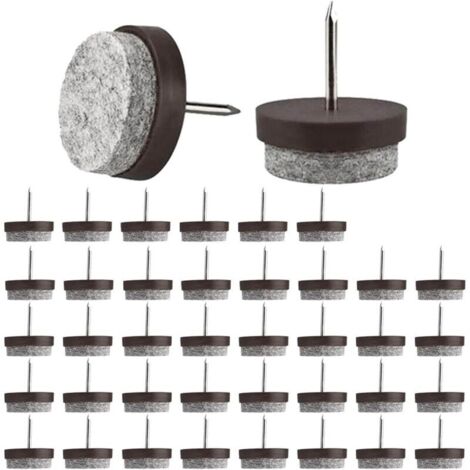 40 Stück Stuhlgleiter zum Annageln, 22 mm runde Gleiter mit Nägeln, Möbelgleiter, Filzgleiter zum Annageln, Möbelgleiter zum Annageln, Füße zum Annageln, Möbelschutzpads