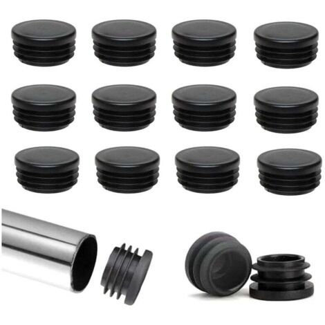 40 tapas redondas de plástico para patas de silla, 22 mm, color negro, para muebles, sofás,