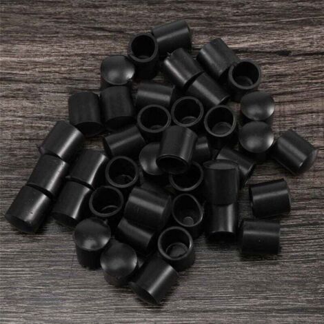 40 tapones de goma negros para tubos, extremos de 10 mm