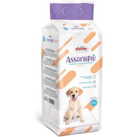 40 tappetini Assorbipiù fresh fruits profumo di frutta con angoli adesivi 60x60 cm per cani