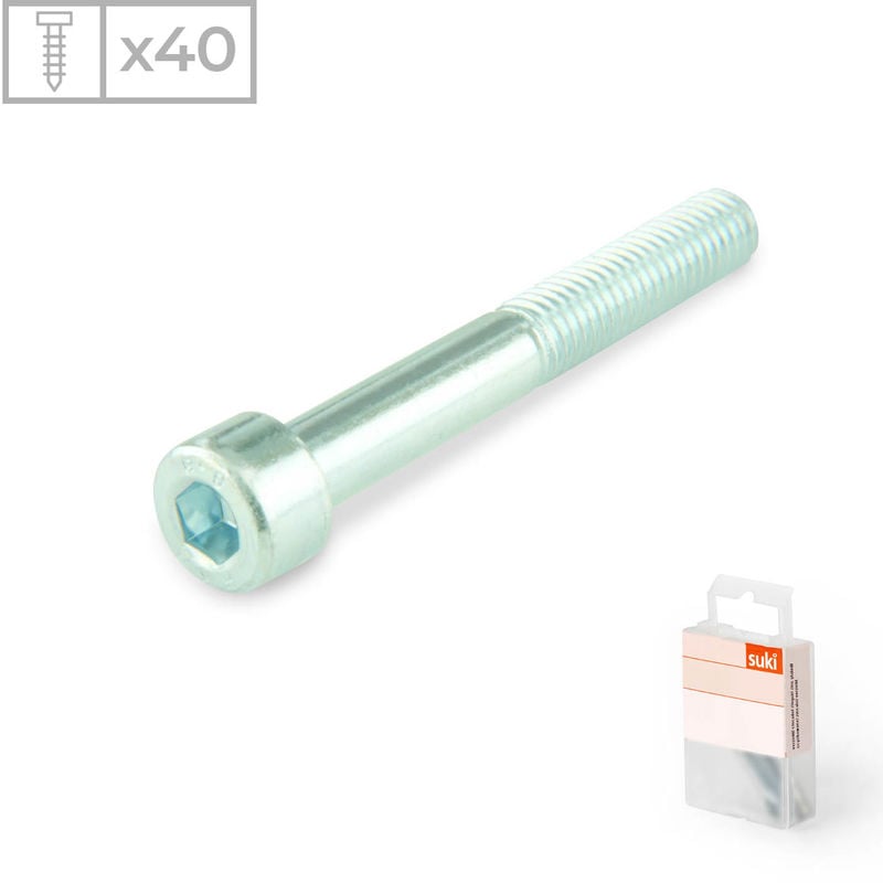 

Suki - 40 Tornillos allen de acero zincado medida 6x40mm