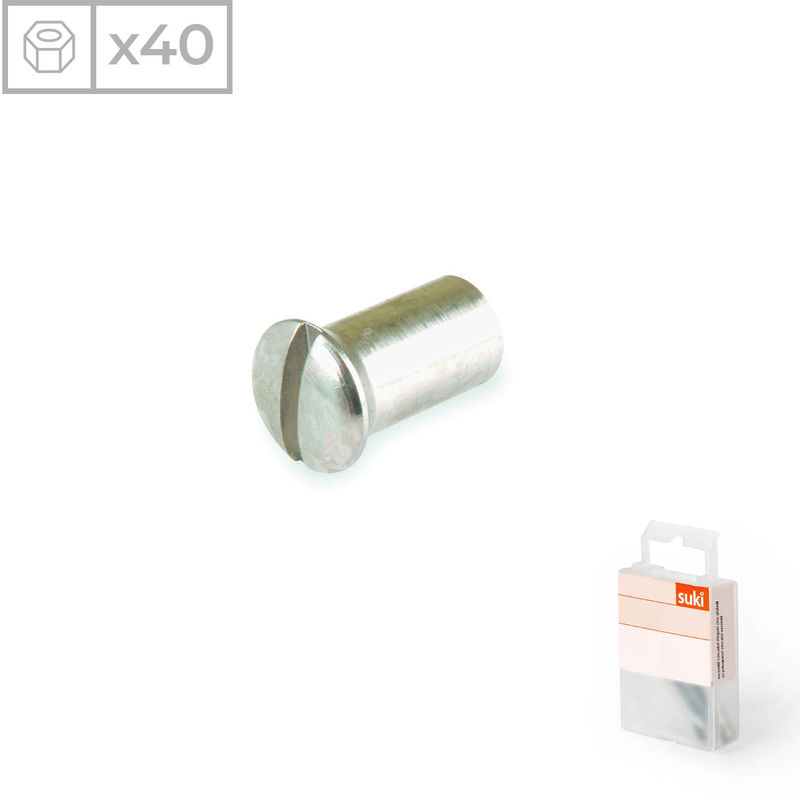

Suki - 40 Tuercas con casquillo fabricadas en acero niquelado, métrica 5