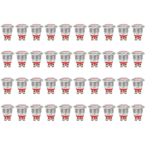 40 unités LED d'avertissement étanches IP68 BEM-16C, 16mm (Rouge 12V) - Haute qualité