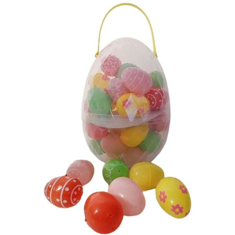 Image of 40 uova di pasqua colorati apribili decorazioni oggetti pasquali per la caca idea regalo