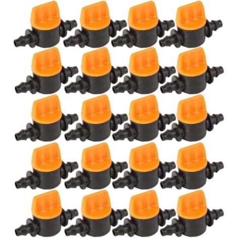 40 válvulas para tuberías de riego, válvulas para riego por goteo con válvulas de cierre para tuberías de riego dentadas