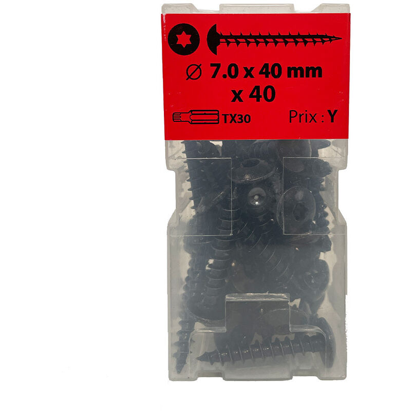 40 vis penture 7 x 40 zingué noir Viswood