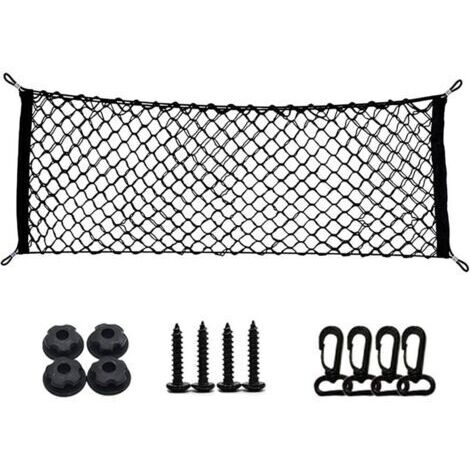 40 x 110 cm Filet de Rangement pour Coffre de Voiture, Grande Taille Filet de Coffre de Voiture, Filet d'accessoires de Voiture, Filet pour Bagages d'enfants, pour SUV, Camion Noir avec 4 Croc