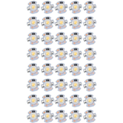 40 x 1W 24V LEDs, 16mm Aluminiumsockel, geringer Stromverbrauch für Taschenlampen und Stirnlampen, warmes Licht