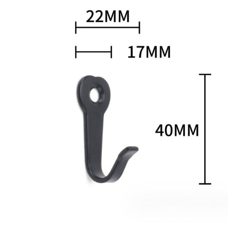 40 x 22 mm, noir,Lot de 10 crochets classiques pour vestiaires, crochets en fer, crochets métalliques, crochets pour photos, style vintage maison