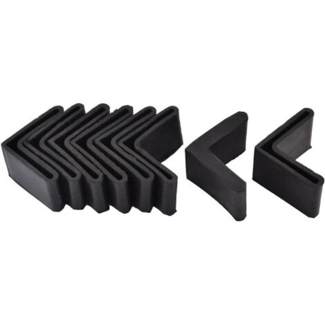 40 x 40 mm Black 8pcs Chair Leg Caps Angle Iron L Shape Furniture Table Glides End Cap Corner Protector Rubber