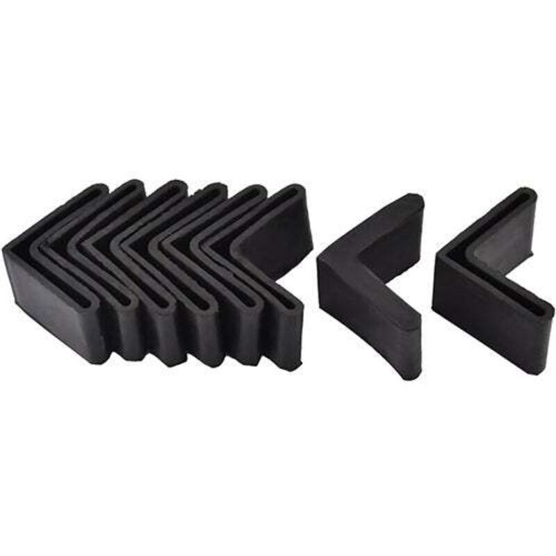 40 x 40 mm Noir 8pcs Casquette Pieds Chaise Angle Fer Forme L Patin Meuble Table Embout Capouchon Cornière Protection en Caoutchouc