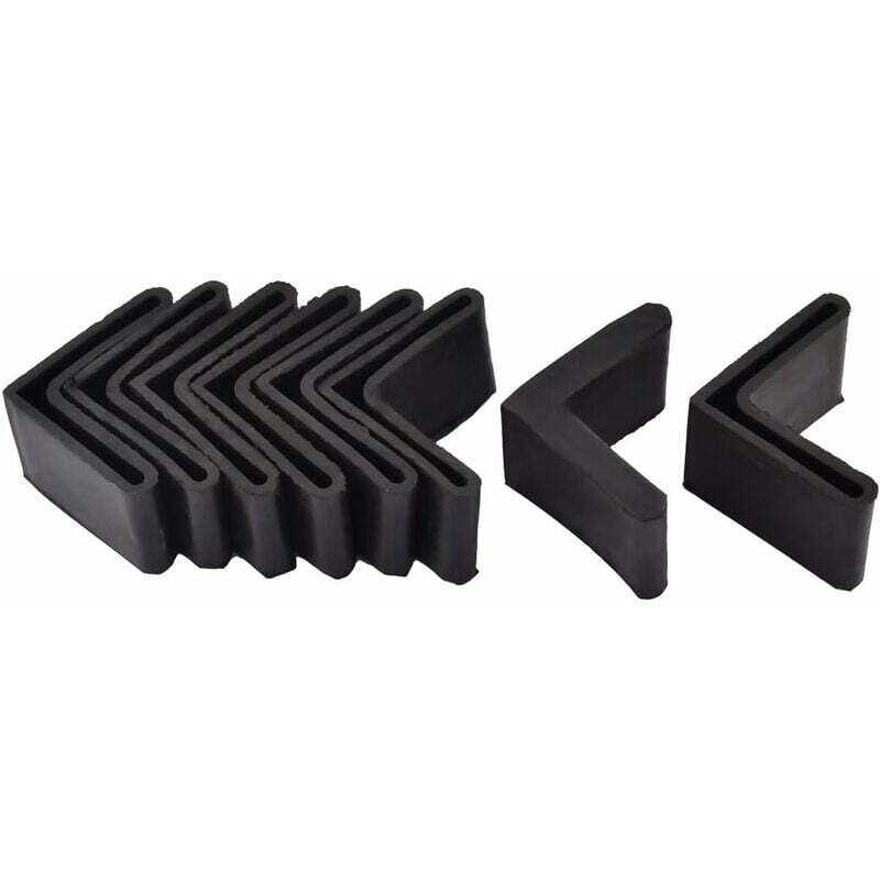 40 x 40 mm Noir sourcing map 8pcs Casquette Pieds Chaise Angle Fer Forme l Patin Meuble Table Embout Capouchon Cornière Protection en Caoutchouc