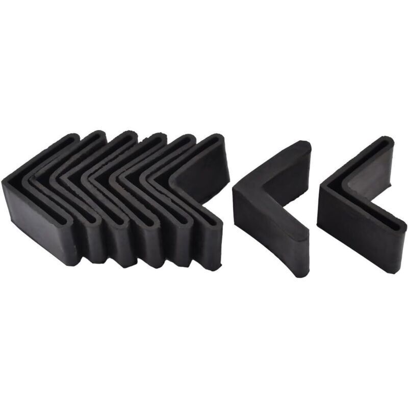 40 x 40 mm Noir sourcing map 8pcs Casquette Pieds Chaise Angle Fer Forme L Patin Meuble Table Embout Capouchon Cornière Protection en Caoutchouc