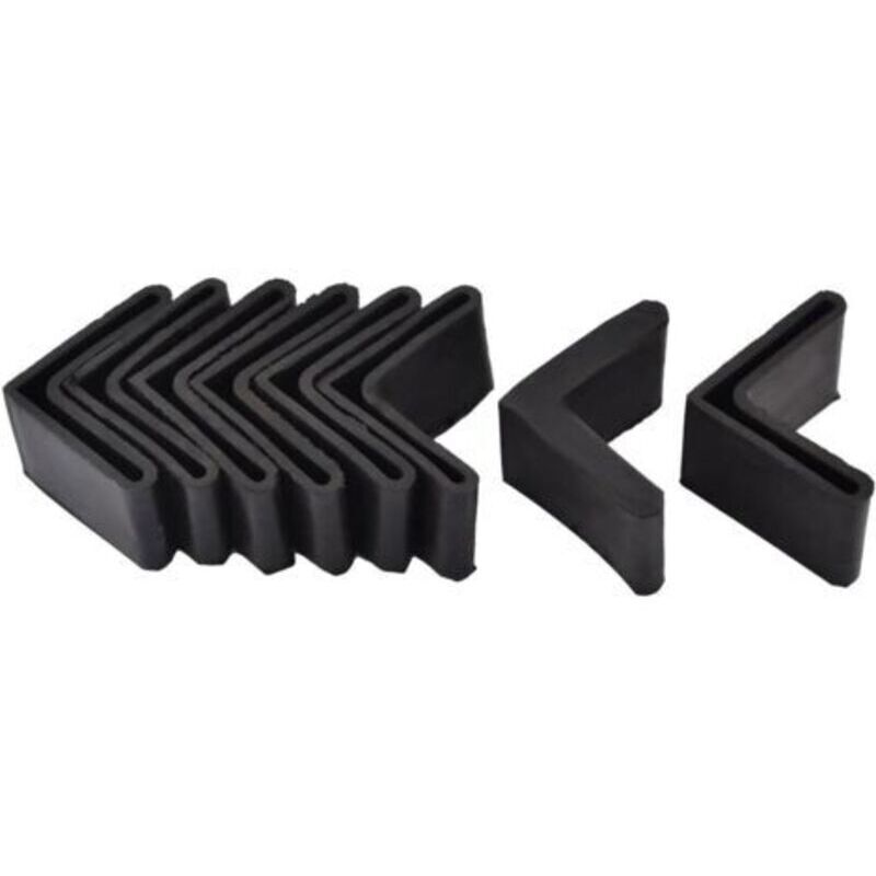 40 x 40 mm Noir sourcing map 8pcs Casquette Pieds Chaise Angle Fer Forme L Patin Meuble Table Embout Capouchon Cornière Protection en Caoutchouc