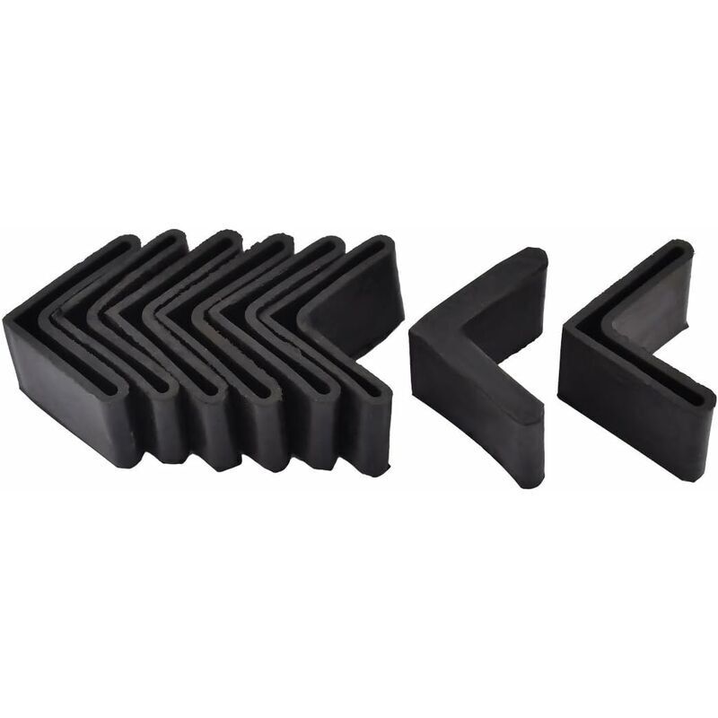 40 x 40 mm Noir sourcing map 8pcs Casquette Pieds Chaise Angle Fer Forme L Patin Meuble Table Embout Capouchon Cornière Protection en Caoutchouc