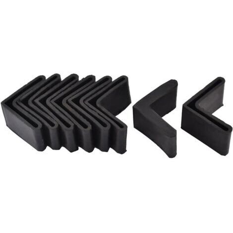 40 x 40 mm Noir sourcing map 8pcs Casquette Pieds Chaise Angle Fer Forme L Patin Meuble Table Embout Capouchon Cornière Protection en Caoutchouc