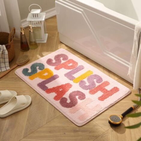 (40 x 60 cm) Divertida alfombra de baño, bonita alfombra de baño antideslizante, moderna alfombra de baño de microfibra absorbente de agua para niños