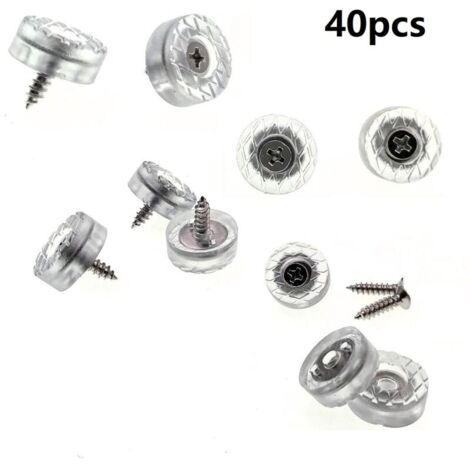 40 x Antidérapant, Anti-humidité, Silencieux, 18 mm Silicone Caoutchouc Protecteur de Plancher Meubles Sol Coussinets avec Vis pour Meubles Chaise Jambes Pieds pour Bois Franc/Carrelage