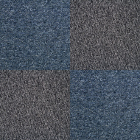 40 x Carpet Tiles 10m2 / Storm Blue & Charcoal Black