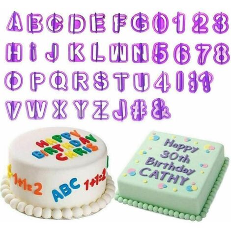 40 X Fondant Emporte-Pièce Set De Chiffres, De Lettres De L'Alphabet Pâte D'Amande Tortendeko