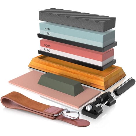 LIFCAUSAL 400 /1000 3000 /8000 ensemble de pierre à aiguiser coupe pierre à aiguiser de qualité supérieure affûteur de coupe de Base antidérapant
