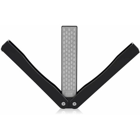 400/600 Grit Pierre à Aiguiser Diamant Double Face Aiguiseur de Couteau Pliante Pierre à Aiguiser de Poche pour L'outil D'affûtage de Cuisine Jardin Camping en Plein Air - Noir