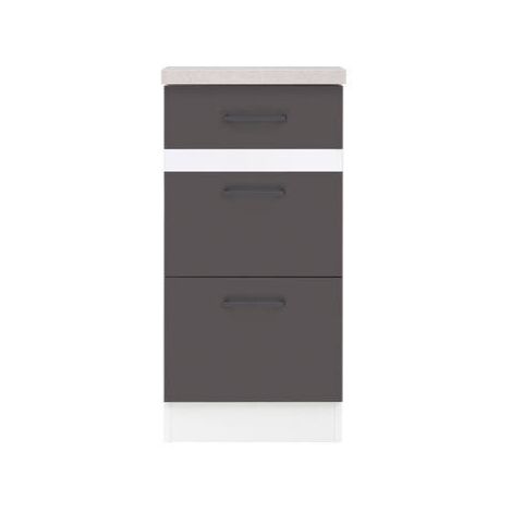 400 Drawer Kitchen Base Cabinet Unit Lower 40cm Cupboard Storage Grey White Junona Grey White P 22889697 80437573 1 