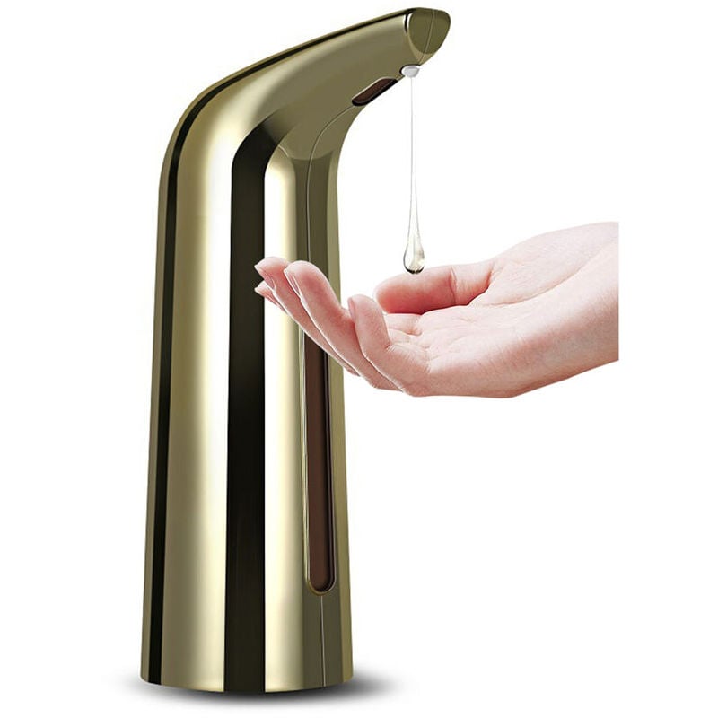 400 ml Or Distributeur de savon automatique Infrarouge mains libres sans contact Distributeur de savon Plat liquide Lotion Gel Chambre de shampoing