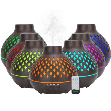 400-ml-Diffusor für ätherische Öle mit LED-Licht und Naturholz für Aromatherapie und Luftbefeuchtung (220–240 V)