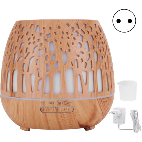 400-ml-Diffusor für ätherische Öle mit Licht und Holzdesign – 100–240-V-EU-Stecker