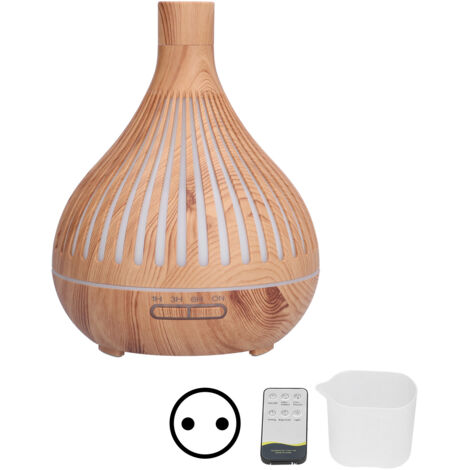 400-ml-Diffusor für ätherische Öle mit RGB-LED und Fernbedienung – Design aus Naturholz – EU-Stecker
