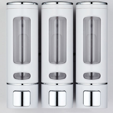 400 ml Dreikopf-Wandseifenspender, Shampoo- und Duschgelspender für Hotels, multifunktionaler Seifenspender, Handseifen- und Duschgelspenderflasche.