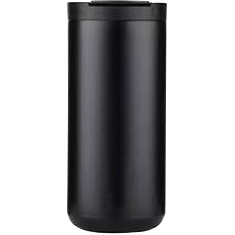 400 ml Edelstahl-Isolierbecher, modernes Design mit Strohhalm, ideal für Reisen, Camping und Auto, Farbe: Schwarz.